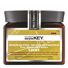 Saryna Key Light Treatment Butter Mask packaging showing rich shea butter formula for dry hair.