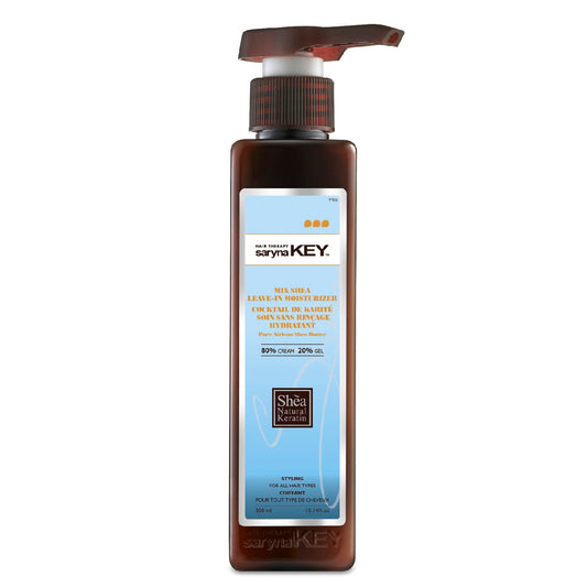 Saryna Key Mixed Shea 80/20 Leave-In bottle shown for versatile moisture and light hold.