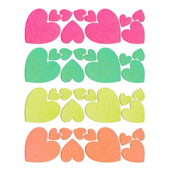 Sasswear blacklight heart stickers glow under UV light for standout body art