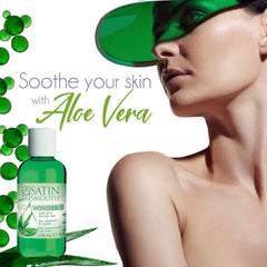 Satin Smooth Aloe Vera gel applied after sun exposure for soothing relief
