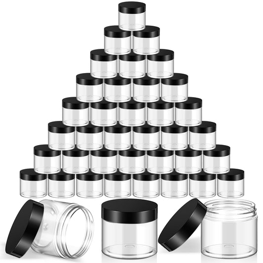 Satinior 36-pack plastic jars with wide-mouth lids for easy access to creams
