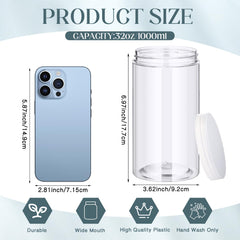 SATINIOR clear round jars showcase contents and resist breakage during travel.