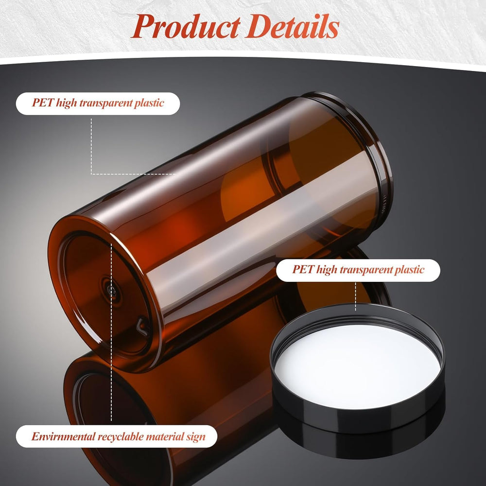 SATINIOR PET plastic jar, durable and refillable for crafts.