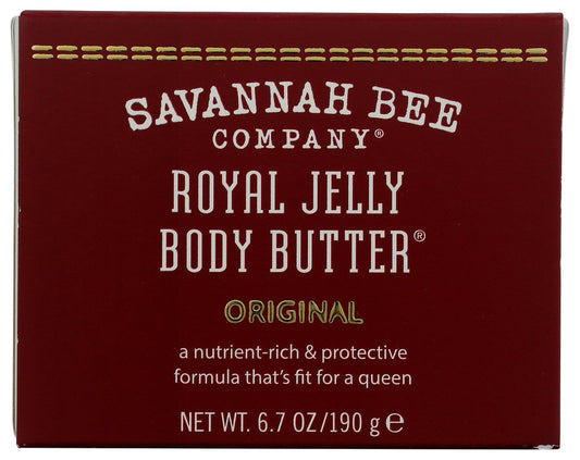 Savannah Bee Company Royal Jelly Body Butter jar closeup showing rich texture for ultra hydration