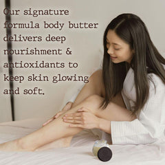 Product packaging of Savannah Bee Royal Jelly Body Butter on a clean surface.
