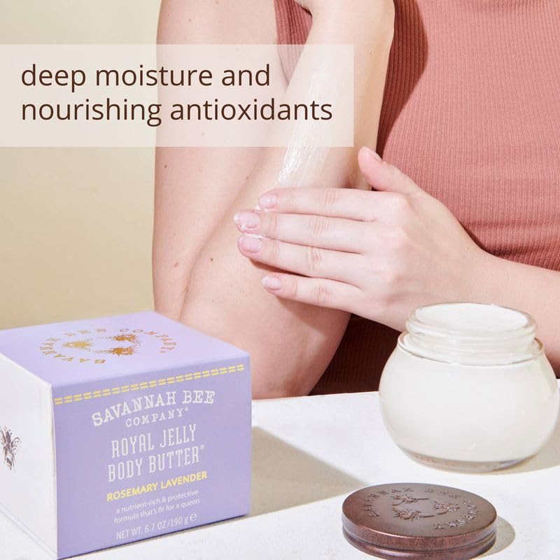 Applying Savannah Bee Royal Jelly Body Butter for a smooth glow