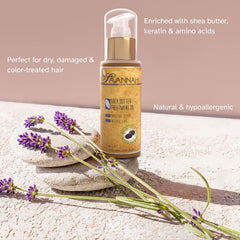 Savannah Hair Therapy Oil smooths frizz for a sleek look