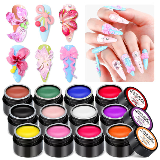 SAVILAND 3D nail gel color palette for intricate designs on fingernails