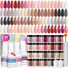 SAVILAND 49-pcs dip nails kit color selection for versatile DIY manicure.