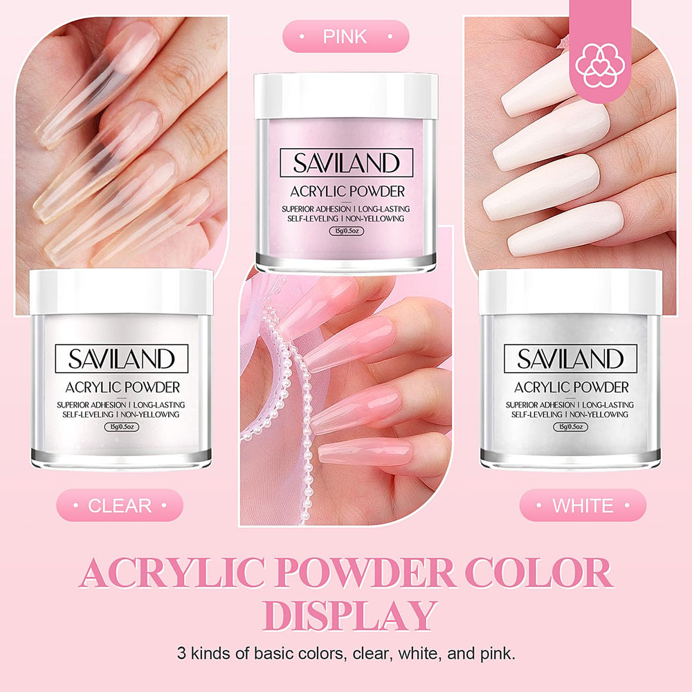 SAVILAND acrylic liquid 50ml — smooth, easy dipping and blending.