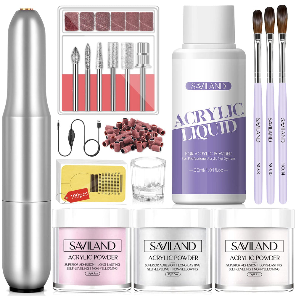 SAVILAND acrylic nail kit with drill included for at-home manicure