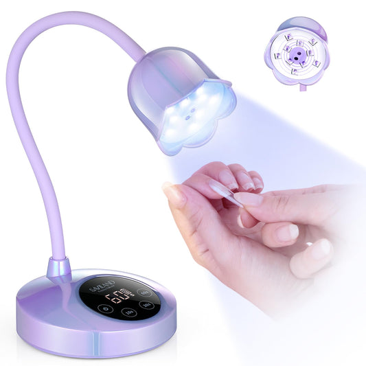 SAVILAND Advanced 30W UV Nail Lamp front view with purple glow for quick gel polish curing