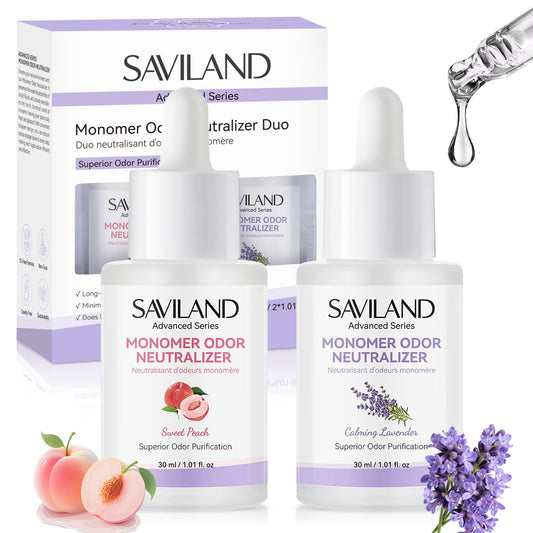 SAVILAND Advanced Monomer Drops peach-lavender dropper bottle ready for use