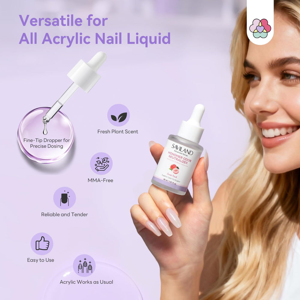 Compact 30ml SAVILAND Monomer Drops ideal for travel and mobile pros