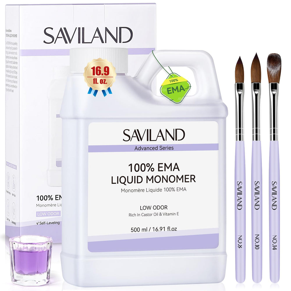 SAVILAND advanced monomer liquid bottle in 500 ml for long-lasting home nails