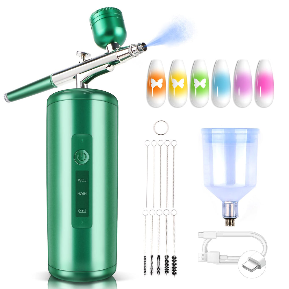 SAVILAND nail airbrush kit with nano nozzle enables precise nail art.