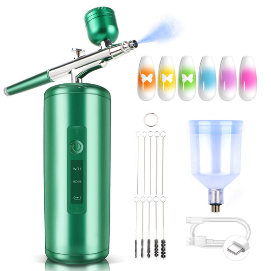SAVILAND nail airbrush kit with nano nozzle enables precise nail art.