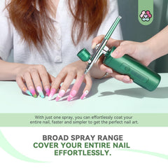 SAVILAND nail airbrush kit with plastic cup keeps portions neatly contained.