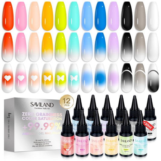 SAVILAND airbrush nail polish 30ml capacity with smooth spray for quick manicures