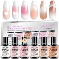 SAVILAND white airbrush gel polish swatch for crisp, even coverage