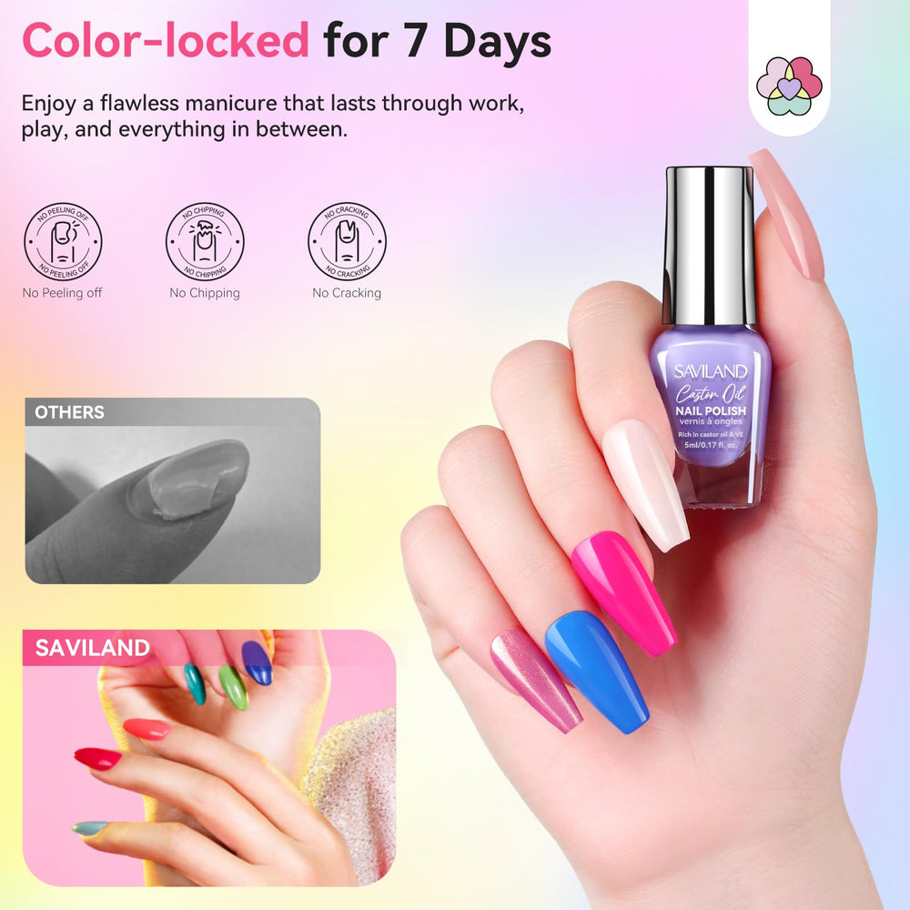 SAVILAND nail polish base coat and top coats for versatile finishes.