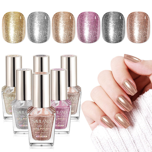 SAVILAND Color Artistry Diamond Shine collection shows holographic sparkle for bold manicures