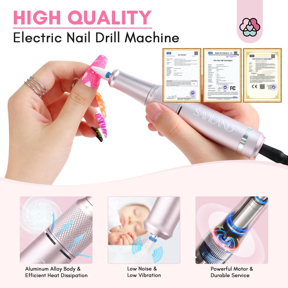 SAVILAND cordless nail drill operates quietly for calm salon sessions.
