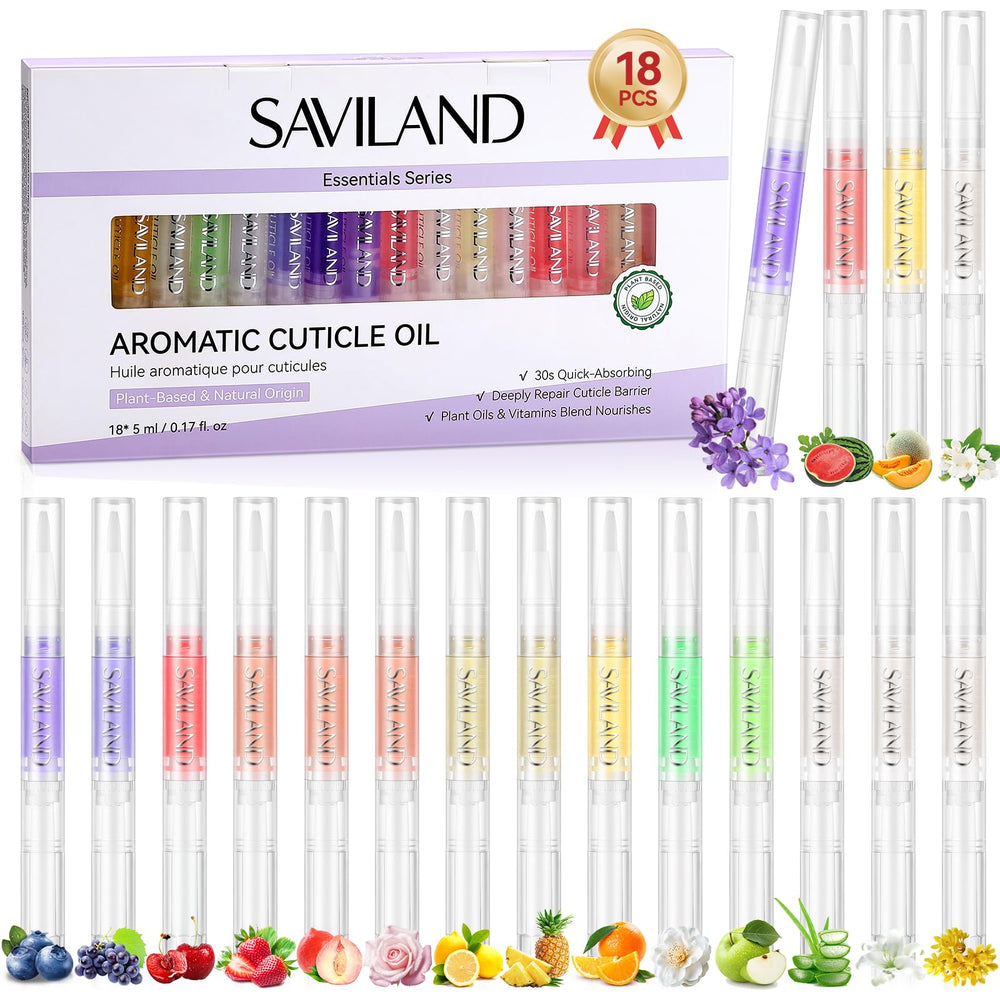 SAVILAND cuticle oil pen in action hydrating nails and softening dry cuticles