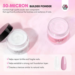 SAVILAND clear dip powder application highlighting seamless repair appearance.