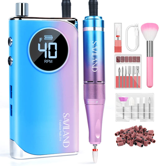 SAVILAND electric nail drill front view for efficient shaping and polishing.