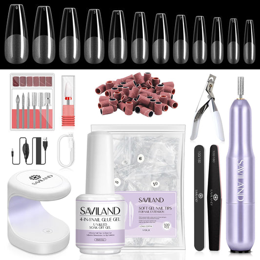 SAVILAND gel nail glue bottle for fast-setting and durable tips.
