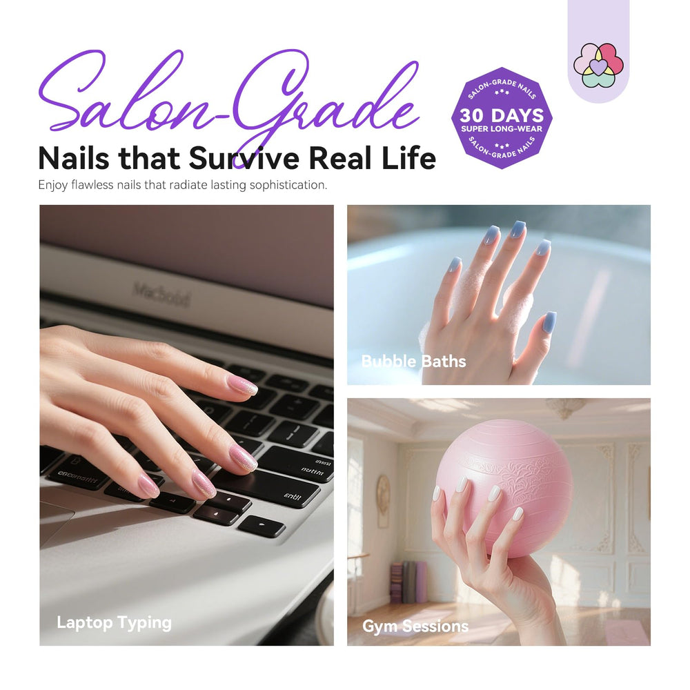 500 XS tips from SAVILAND Gel Nail Kit arranged for precise fit