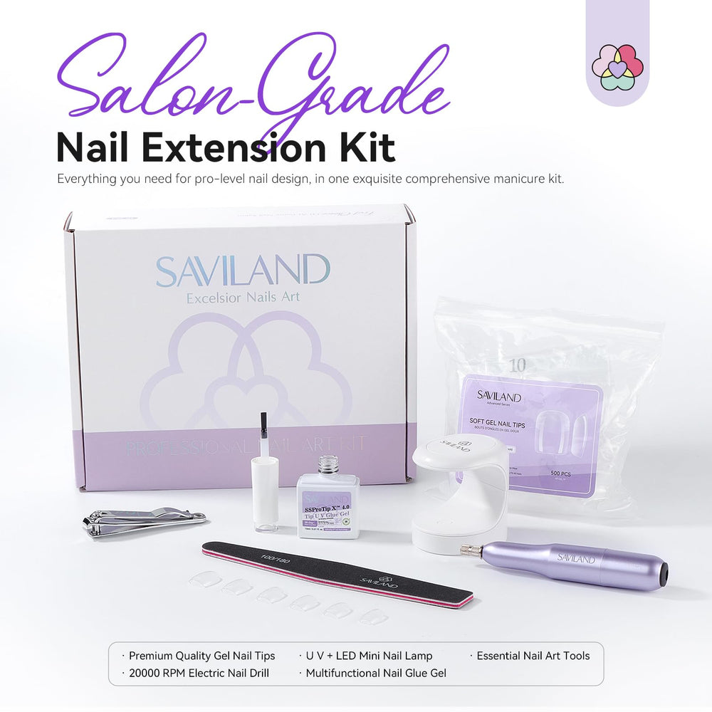 SAVILAND Gel Nail Kit nail file smoothing edges for a professional finish