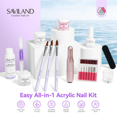 SAVILAND keratin acrylic powder closeup highlights strength and long-lasting color