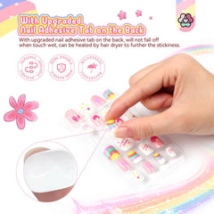 SAVILAND kids press-on nails provide easy application and removal for busy parents and kids.