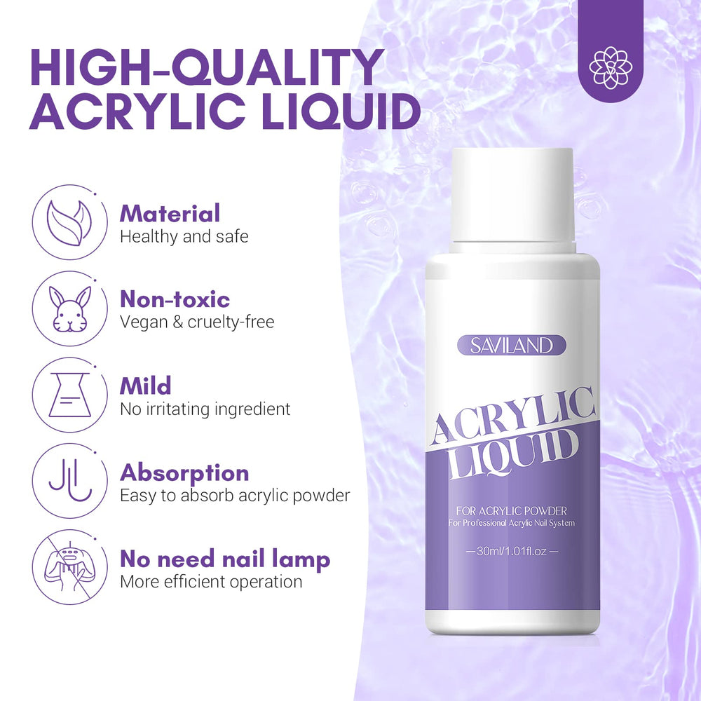 SAVILAND monomer 30ml image ideal for smooth, bubble-free acrylic nail mixtures