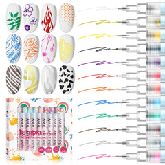 SAVILAND Nail Art Pens Set 12 colors for precise at home detailing