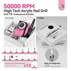 SAVILAND nail drill kit unboxing and setup for home use.