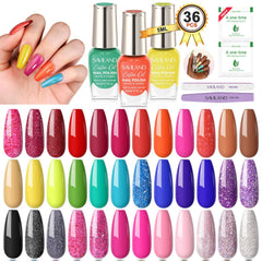 SAVILAND nail polish set with 36 colors for versatile at-home style.