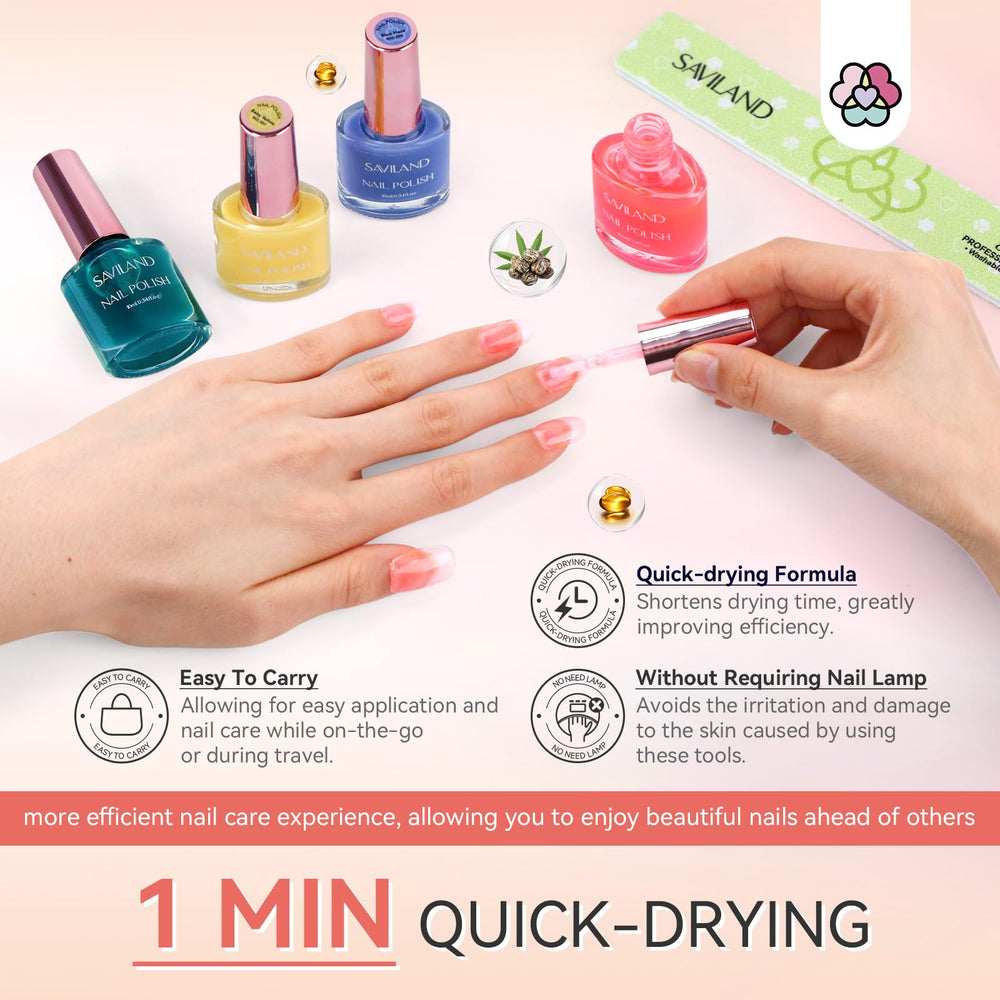 SAVILAND air-dry formula no nail lamp required for fast polish