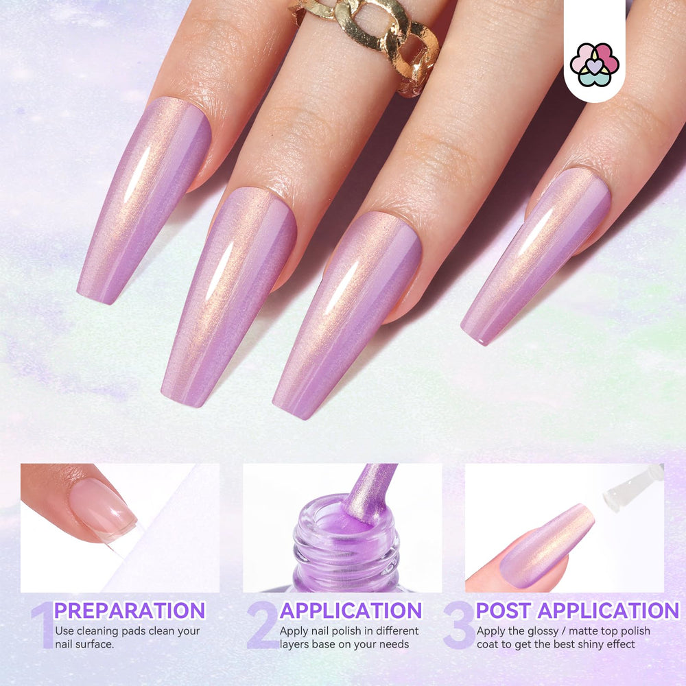 SAVILAND pearl shades swatches reveal shifting holographic effects in bright lighting
