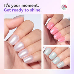 SAVILAND Pearlescent Nail Polish Set Iridescent Purple swatch with shimmering finish.