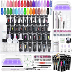 SAVILAND Poly Gel Kit 36-color palette for versatile at-home manicures.