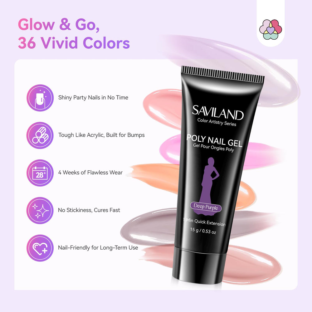 SAVILAND Poly Gel Kit mini UV lamp for quick curing.
