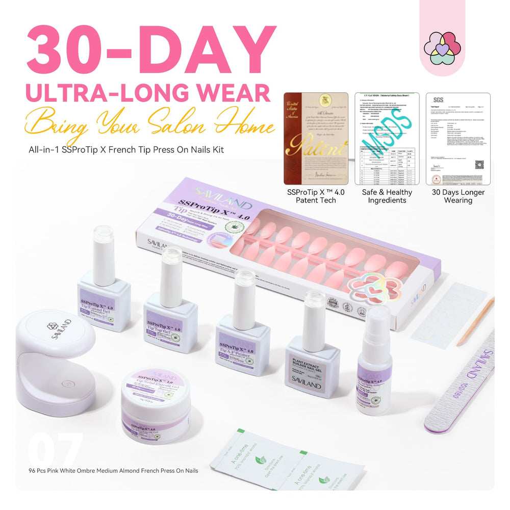 SAVILAND PMMA press-on nails durable for quick manicures.