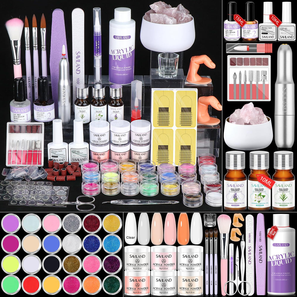 SAVILAND professional acrylic nail kit with drill setup for at-home use
