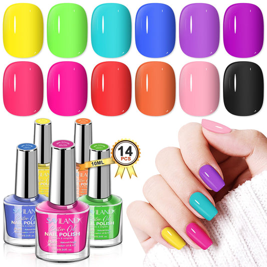 SAVILAND Quick-Dry set front view shows 12 colors for at-home salon-quality nails