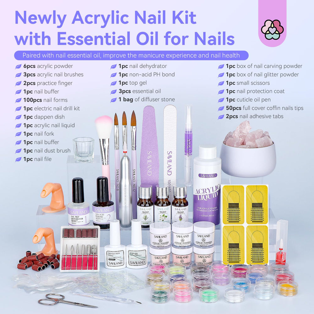 SAVILAND six-color acrylic powder kit for versatile nail art options