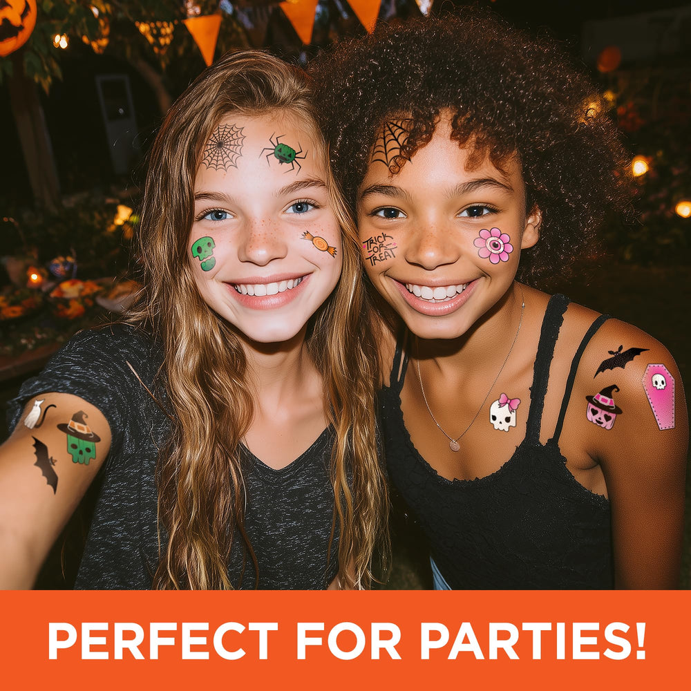 Savvi Spooky Tattoos bats designs for versatile Halloween flair at parties.