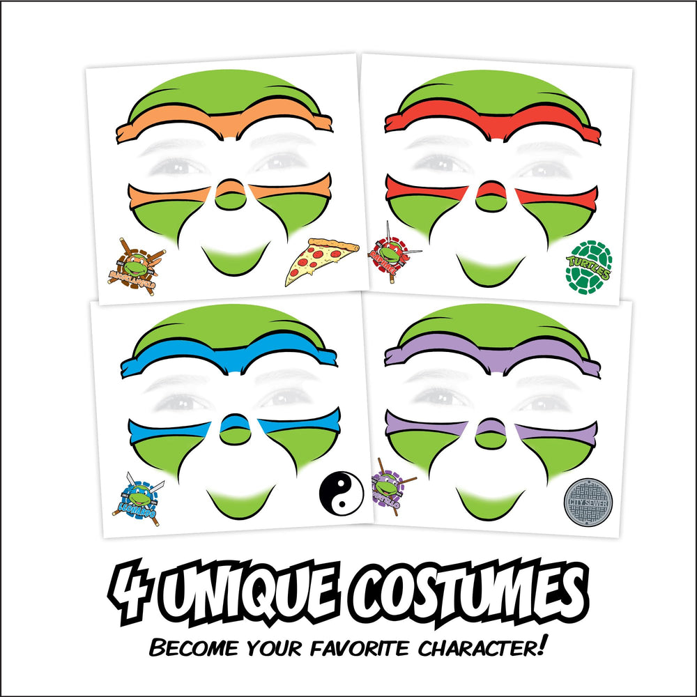 Savvi TMNT face tattoo of Donatello for a smart, crafty hero look.
